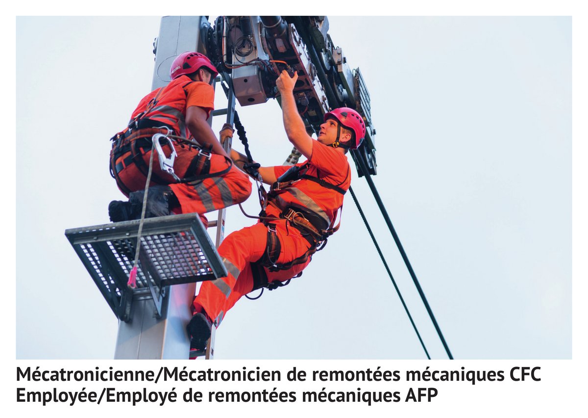 Méca­troni­cien­ne/méca­troni­cien de re­mon­tées mé­ca­ni­ques CFC, emp­loyée/emp­loyé de re­mon­tées mé­ca­ni­ques AFP