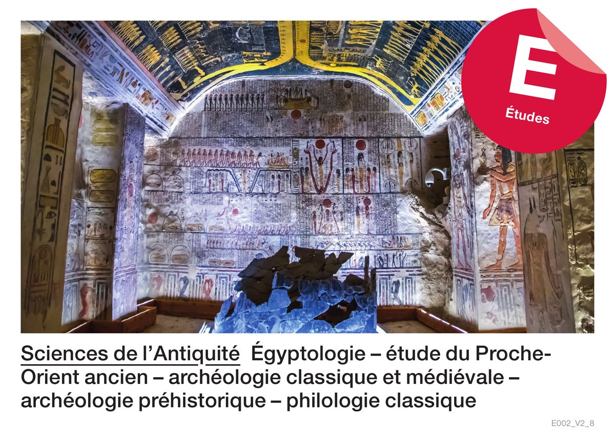 Scien­ces de l’An­ti­qui­té : égyptologie – étude du Proche-Orient ancien – archéologie classique et médiévale – archéologie préhistorique - philologie classique (E­tu­des)